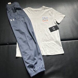 NWT Under Armour Jogger & Tee Set Boys Youth Size Small